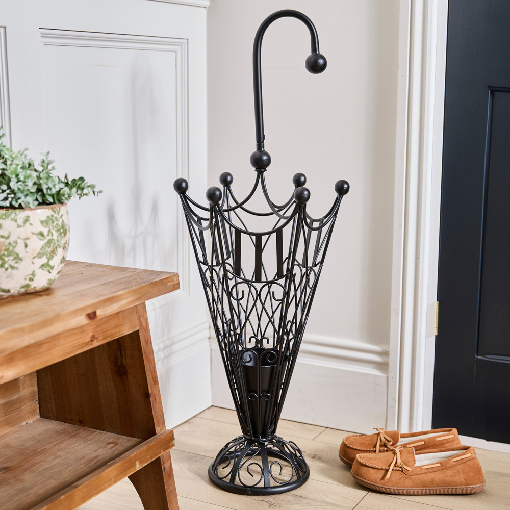 Dibor Black Iron Umbrella Stand Image 2