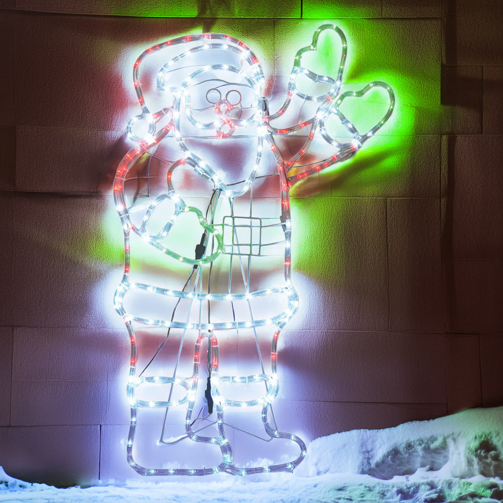 Waving Santa Rope LightMulticolour Image 1