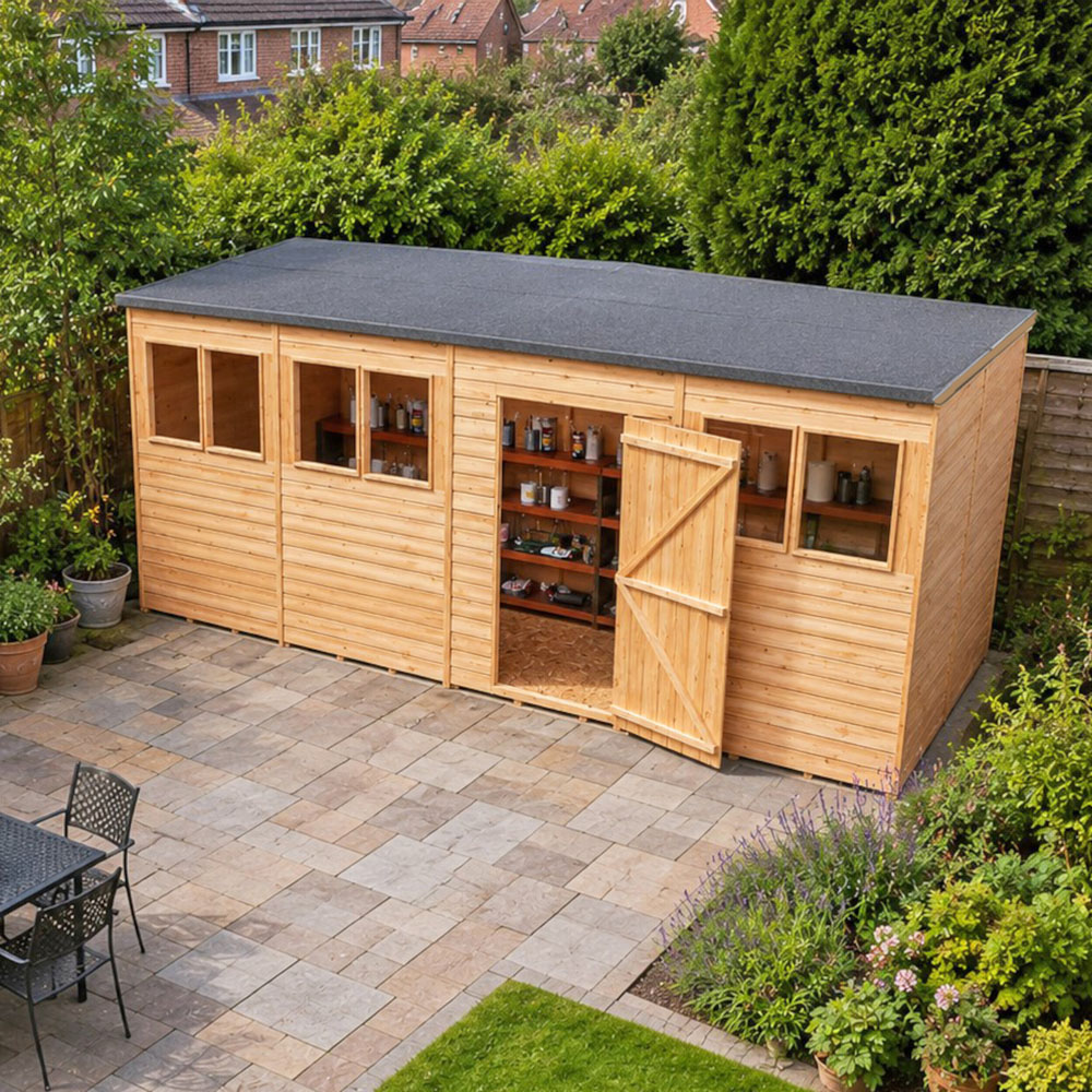 Shire 16 x 6ft Overlap Pent Garden Shed Image 4
