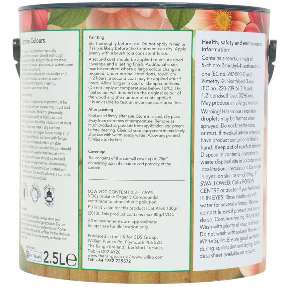 Wilko Garden Colours Woodland Oak Wood Paint 2.5L Image 2