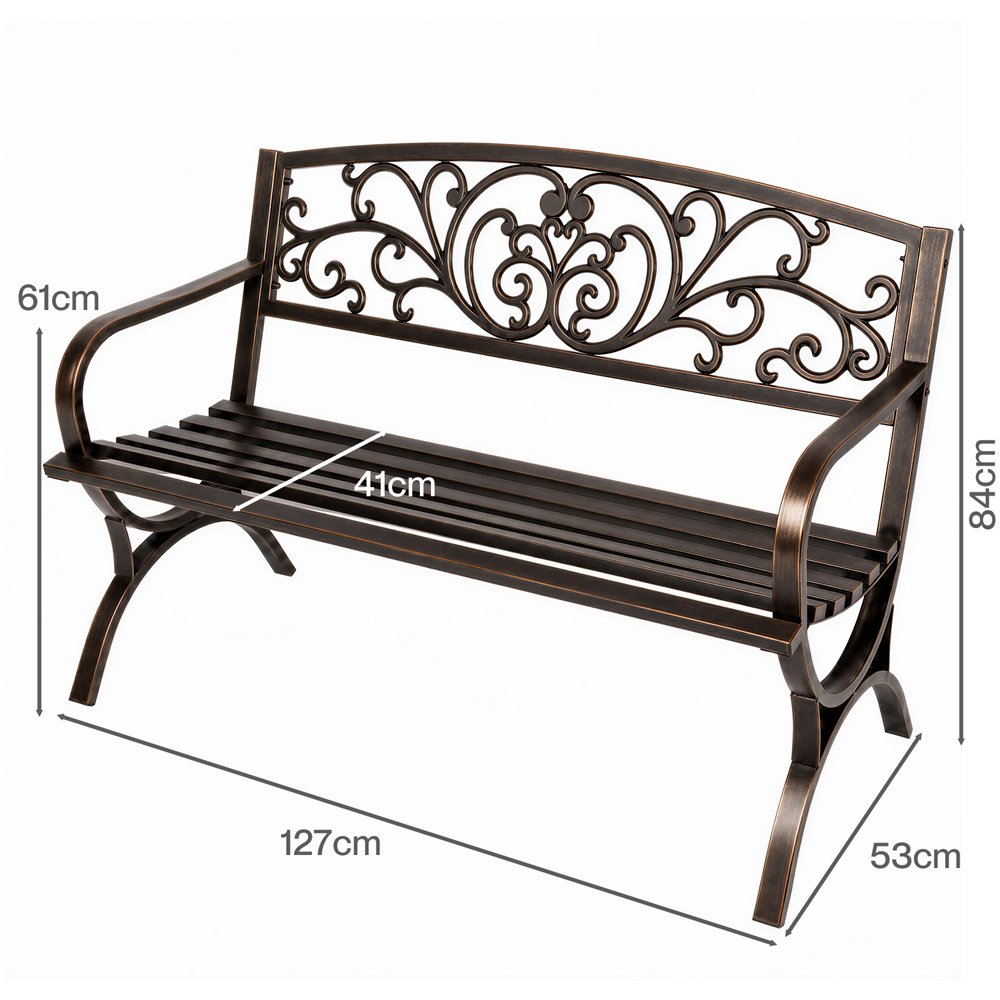 Levede 2-3 Seater Bronze Butterfly Metal Garden Bench Image 9