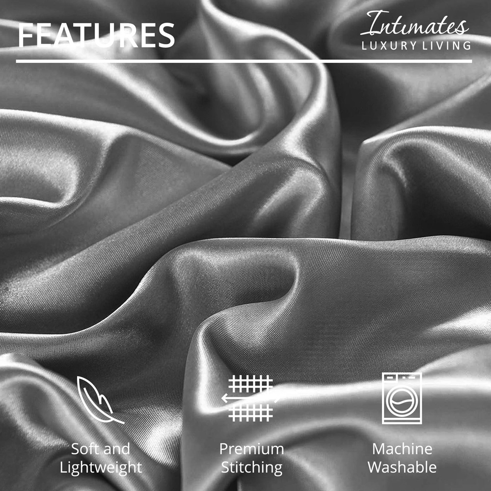 Intimates King Size Silver Satin Complete Bedding Set Image 7