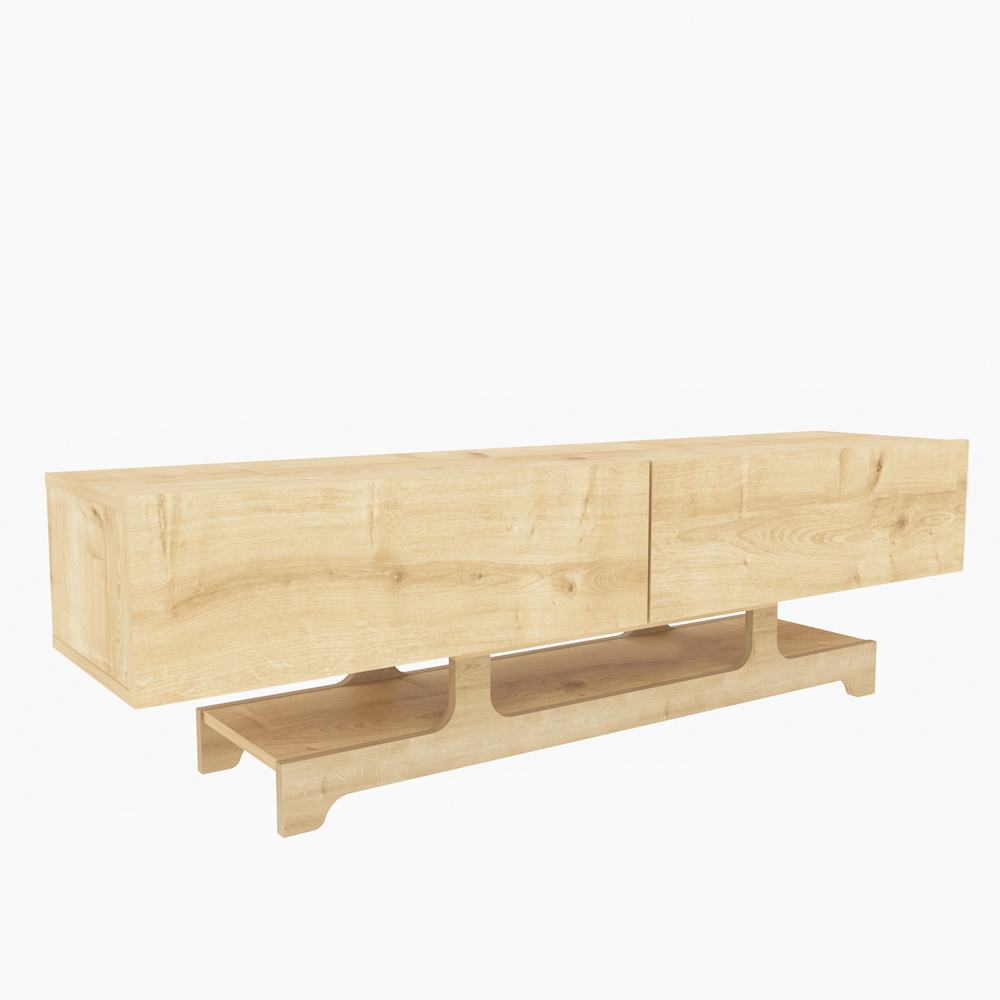 Decorotika Tera 2 Door Single Shelf Oak TV Unit Image 2