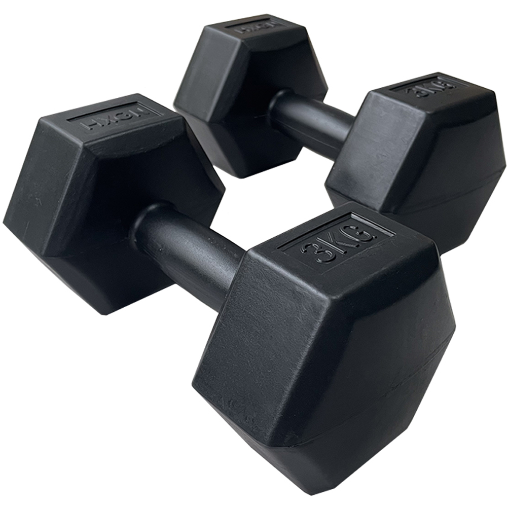 HXGN Black Hex Dumbbell Set 12kg Image 4