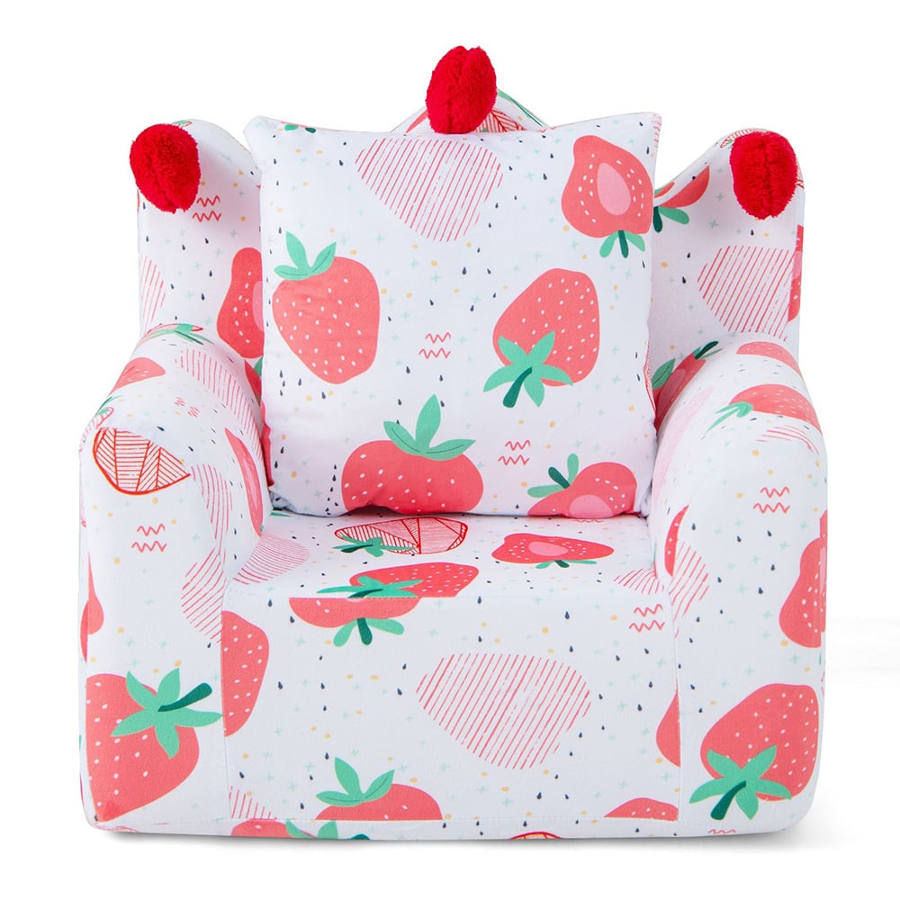 Costway Pink Kids Armchair with Pillow Image 4
