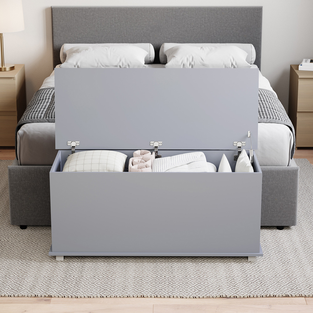 VIDA DESIGNS Leon Grey Storage Ottoman Image 4