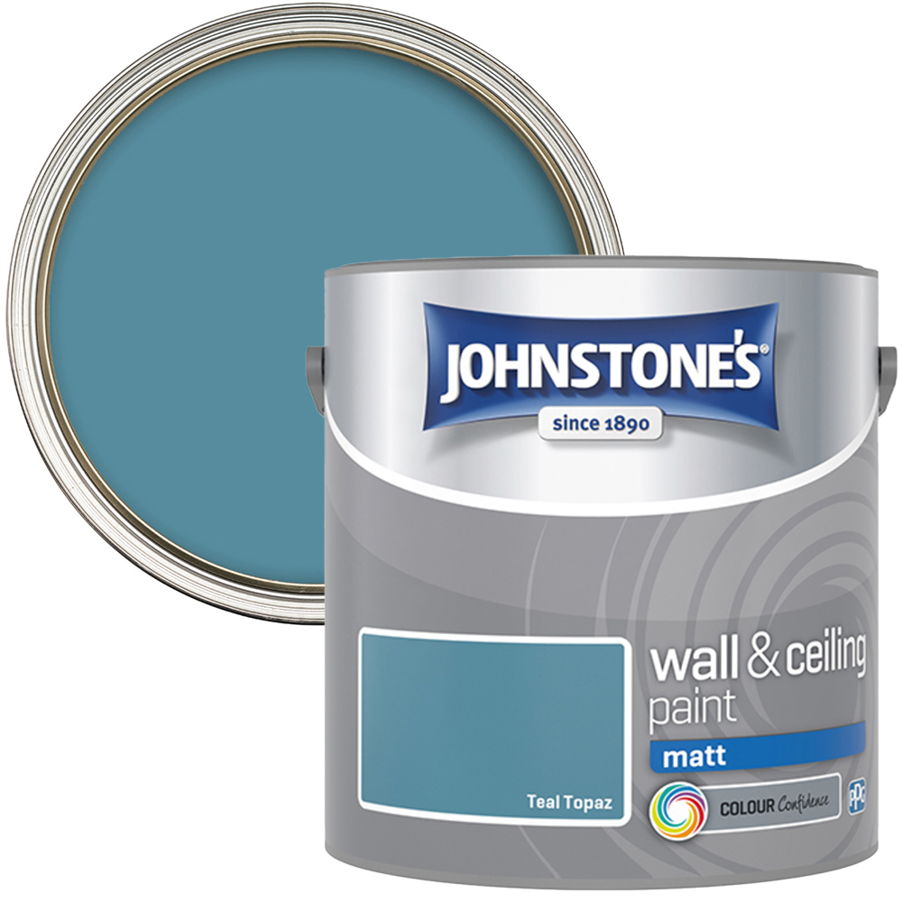 Johnstone's Walls & Ceilings Teal Topaz Matt Emulsion Paint 2.5L Image 1