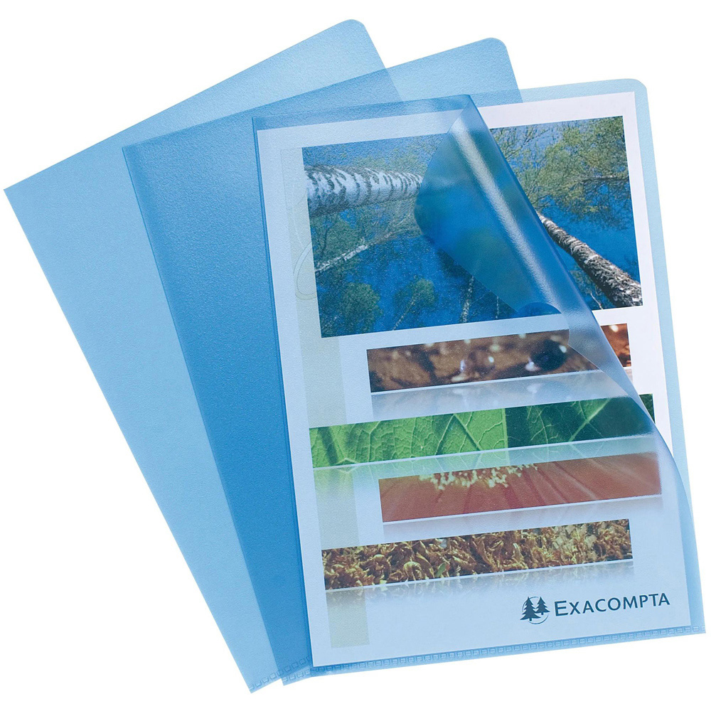 Exacompta A4 Blue 0.12mm Grain PP Cut Flush Folder 10 Pack Image 3