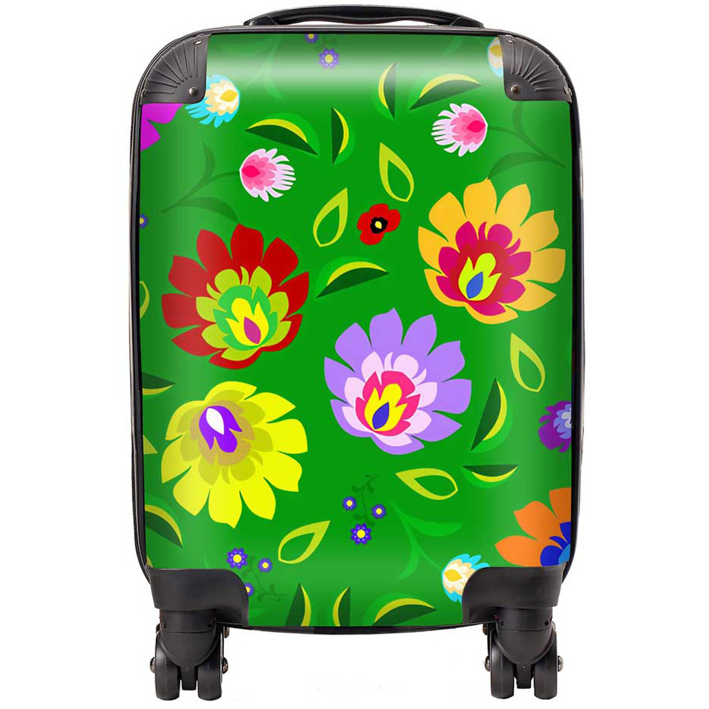 Warren Reed Designer Mini Cabin Polish Folk Floral Suitcase Image 1