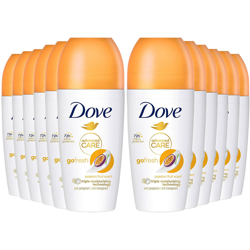 Dove Go Fresh Passion Fruit Women Anti-Perspirant Roll On 50ml 12 Pack Image 1