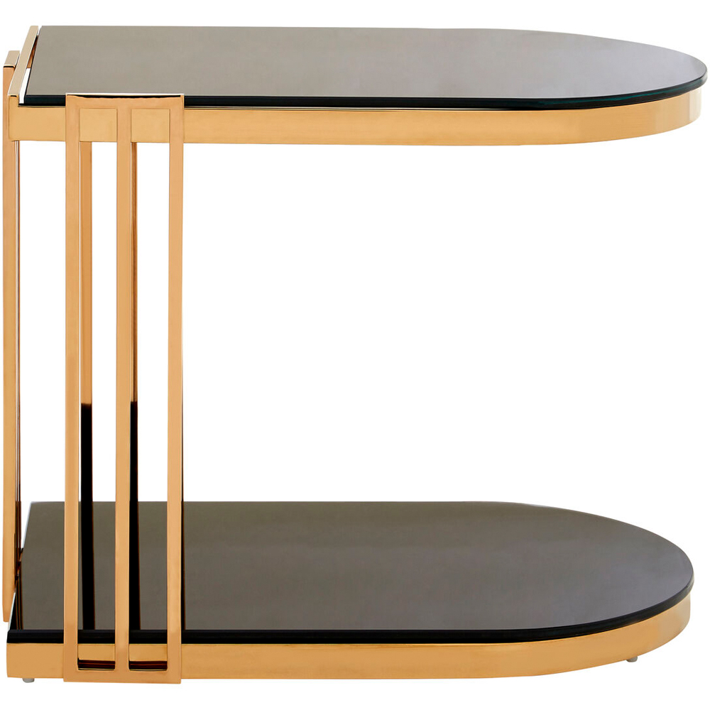 Premier Housewares Rose Gold and Black U-Shaped Side Table Image 3