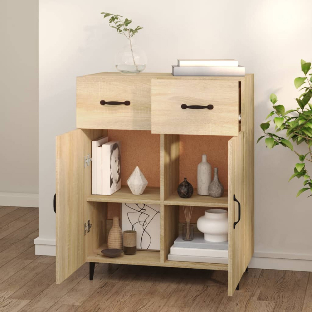 vidaXL 2 Door 2 Drawer Sonoma Oak Sideboard Image 7