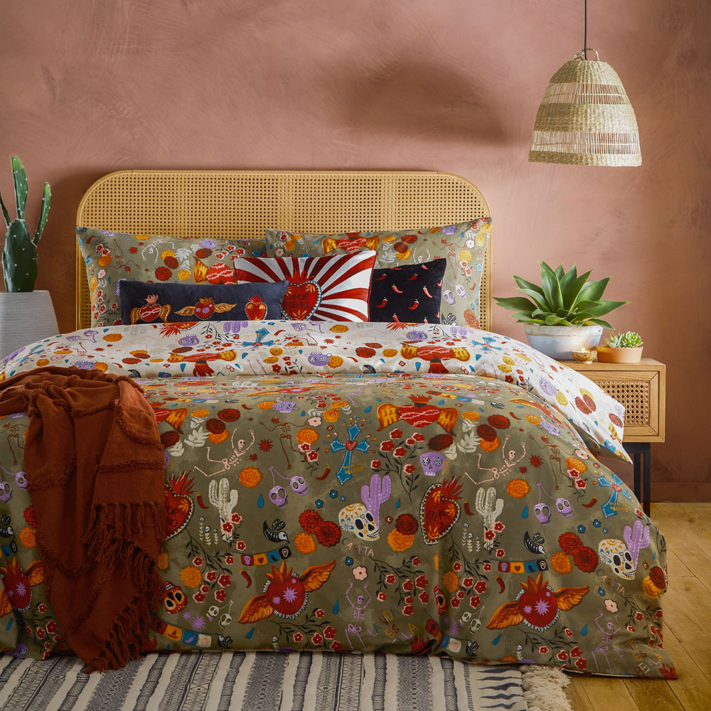 furn. La Vida Super King Multicolour Duvet Set Image 4