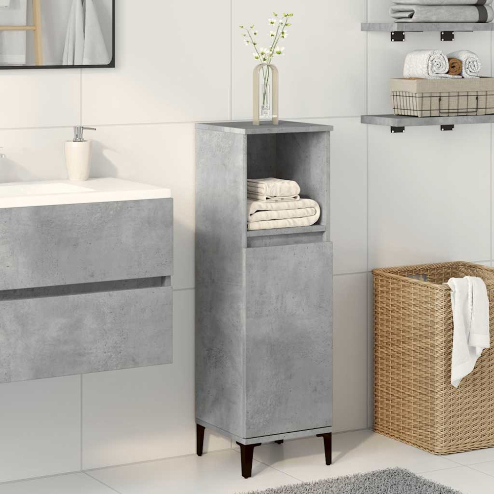 vidaXL Single Door Single Shelf Grey Bathroom Cabinet Image 8