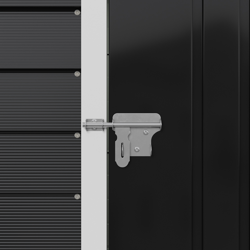 Living and Home 6 x 4ft Black Metal Pent Garden Storage Shed Image 3