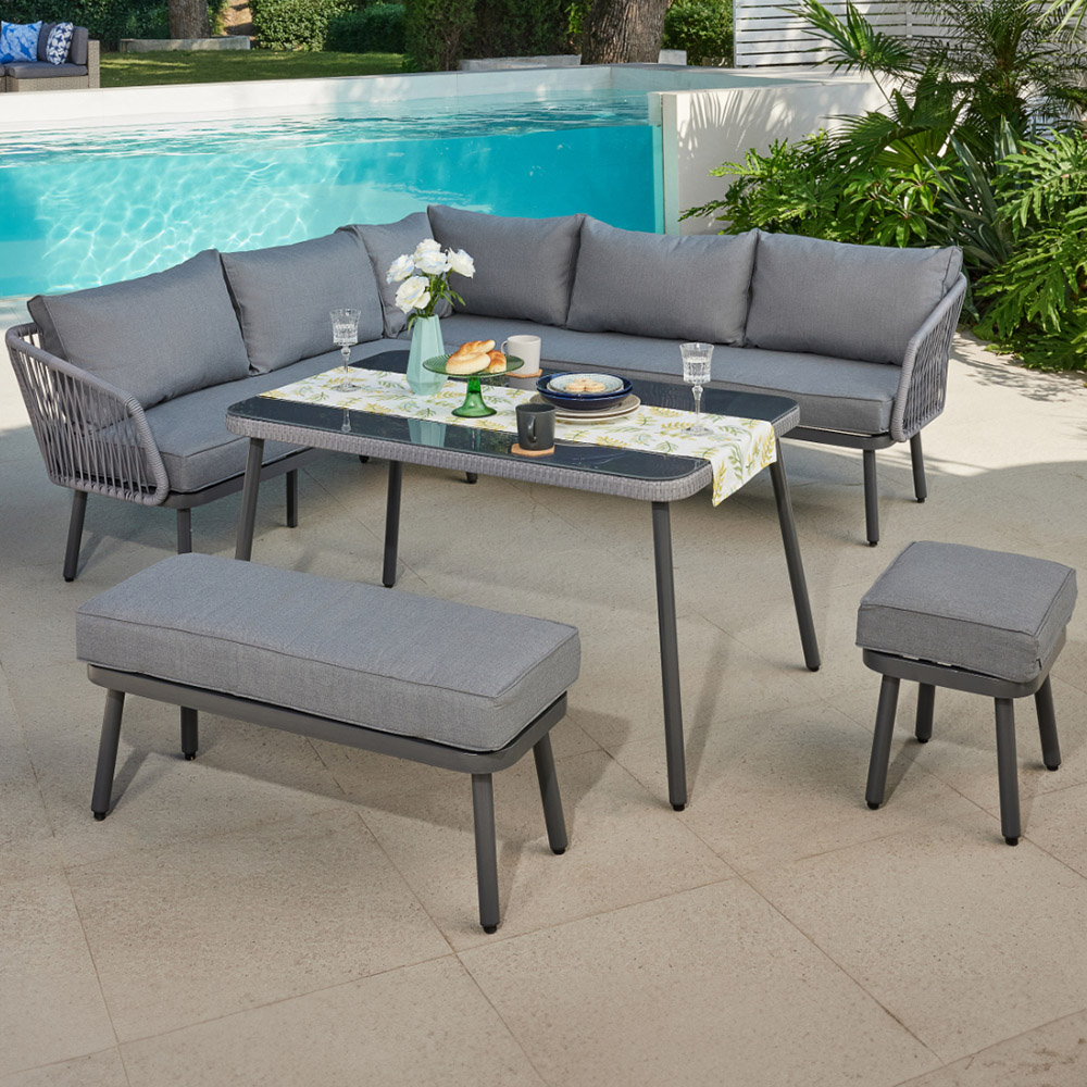 Home Detail Capri 8 Seater Grey Wicker Sofa Set Image 1