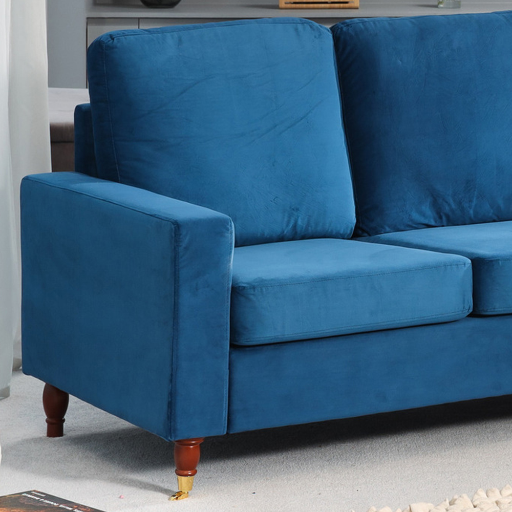 Hendrick 3 Seater Blue Reversible Corner Sofa Image 2