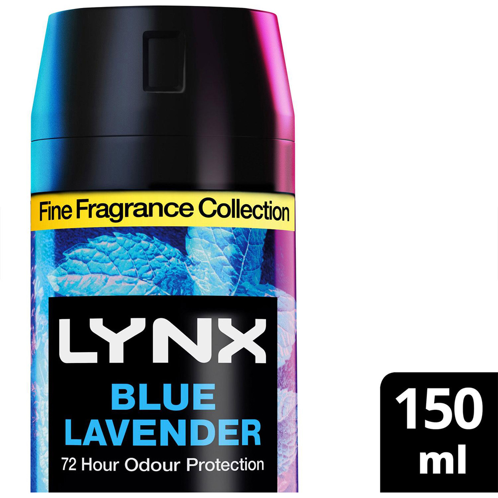Lynx Fine Fragrance Men's Blue Lavender 72H Freshness Deodorant Body Spray 150ml 36 Pack Image 2