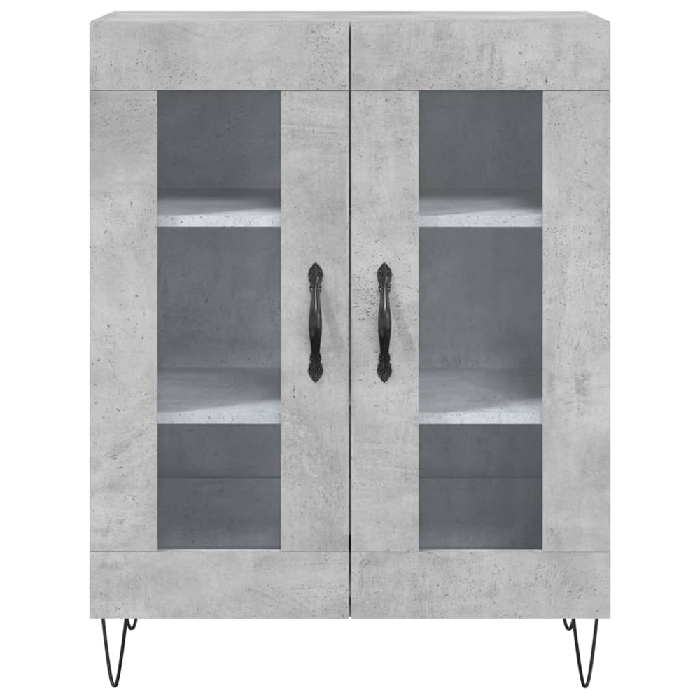 vidaXL 4 Door Concrete Grey Highboard Image 8