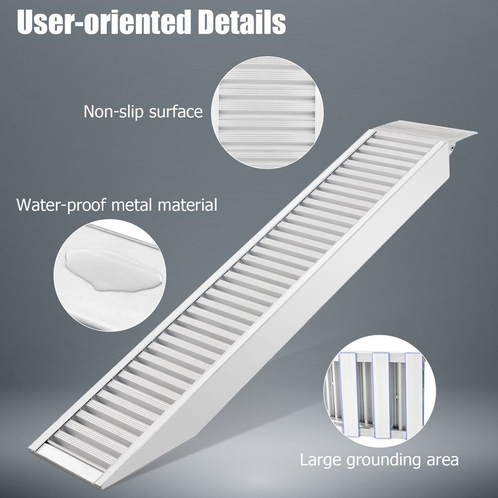Costway Trailer Universal Vehicle Loading Ramp with Extension Plate Image 7