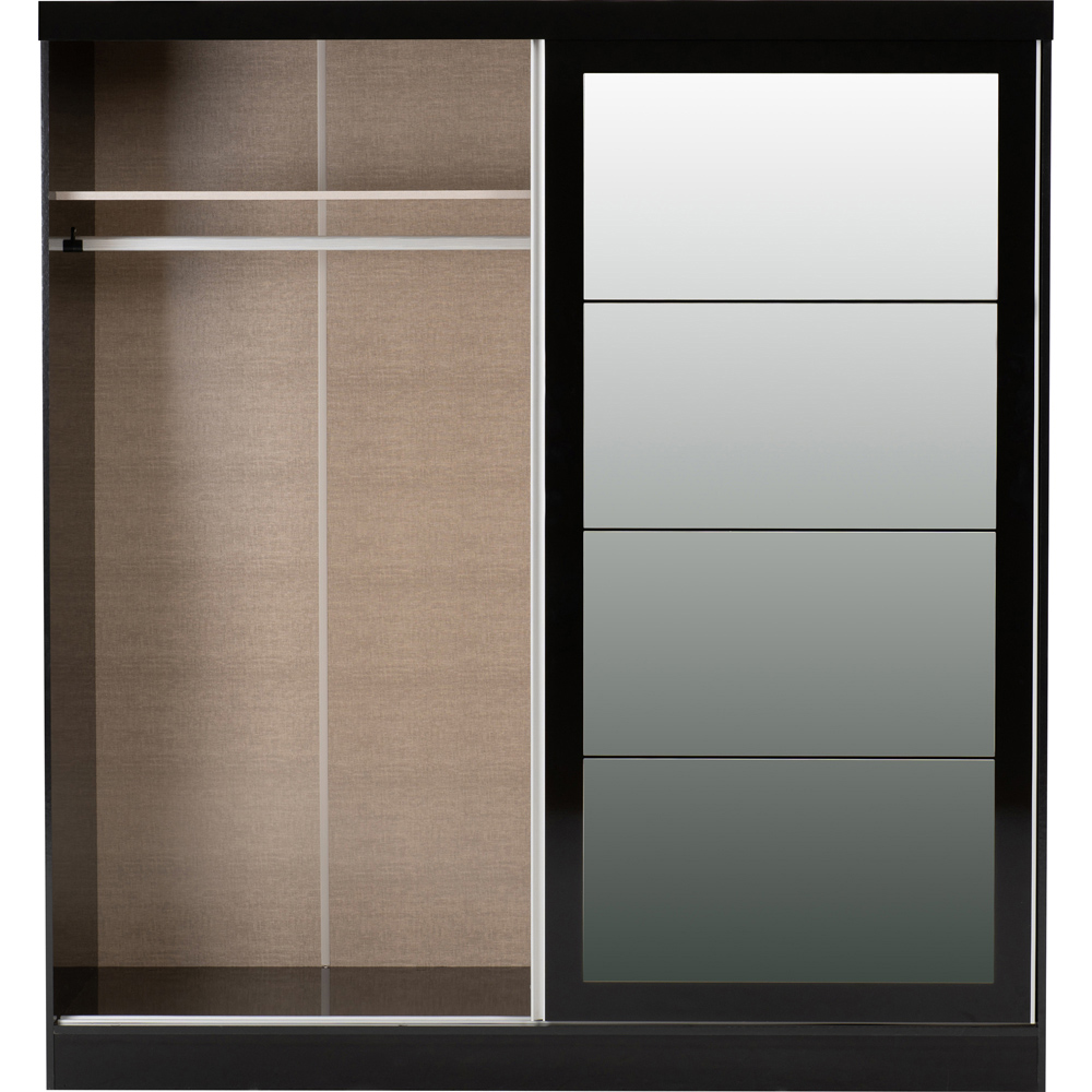 Seconique Nevada 2 Door Black Slider Mirror Wardrobe Image 6