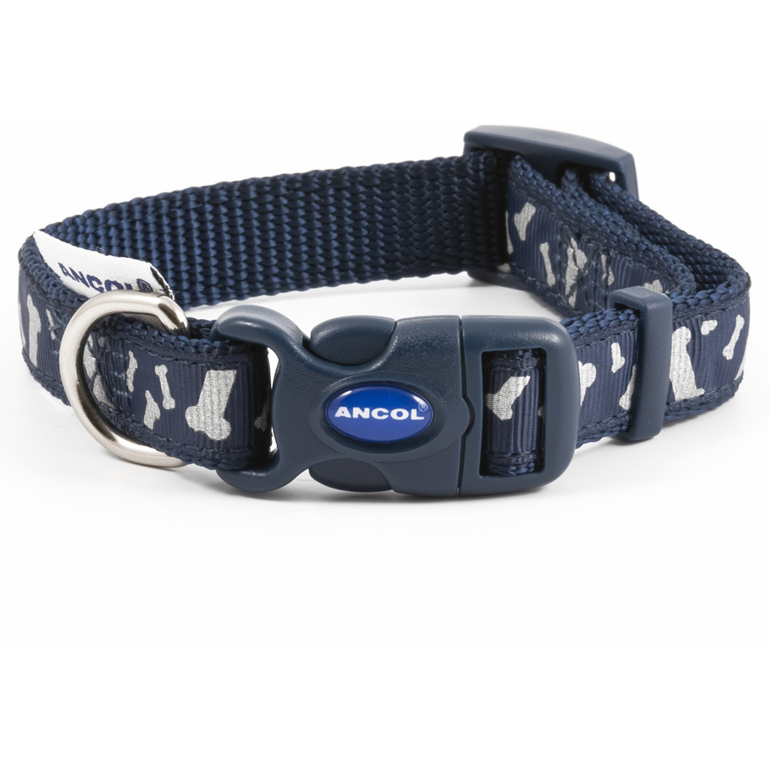 Reflective Bones Adjustable Collar - Blue / 20cm - 30cm Image 2