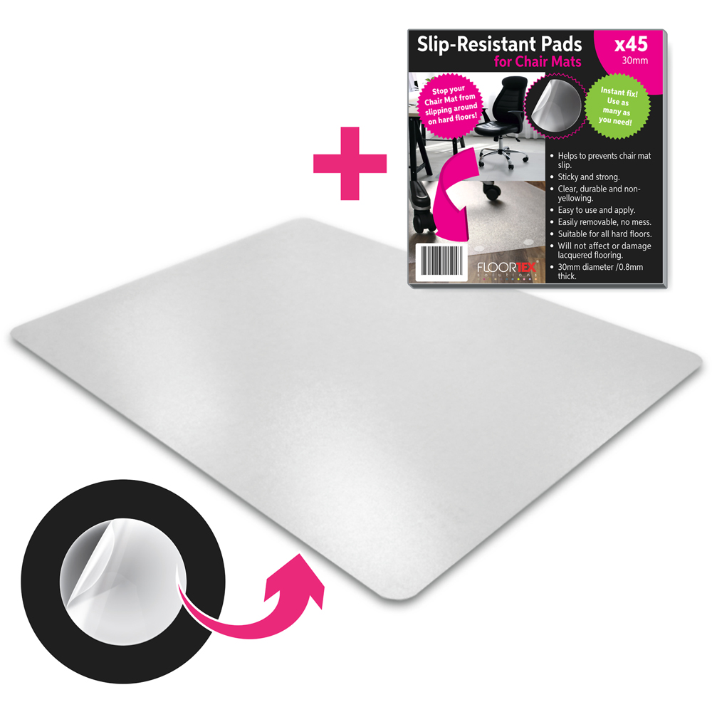 Floortex Unomat Anti-Slip Rectangular Polycarbonate Chair Mat for Hard Floors and Very Low Pile Carpets 116cm x 150cm Image 5