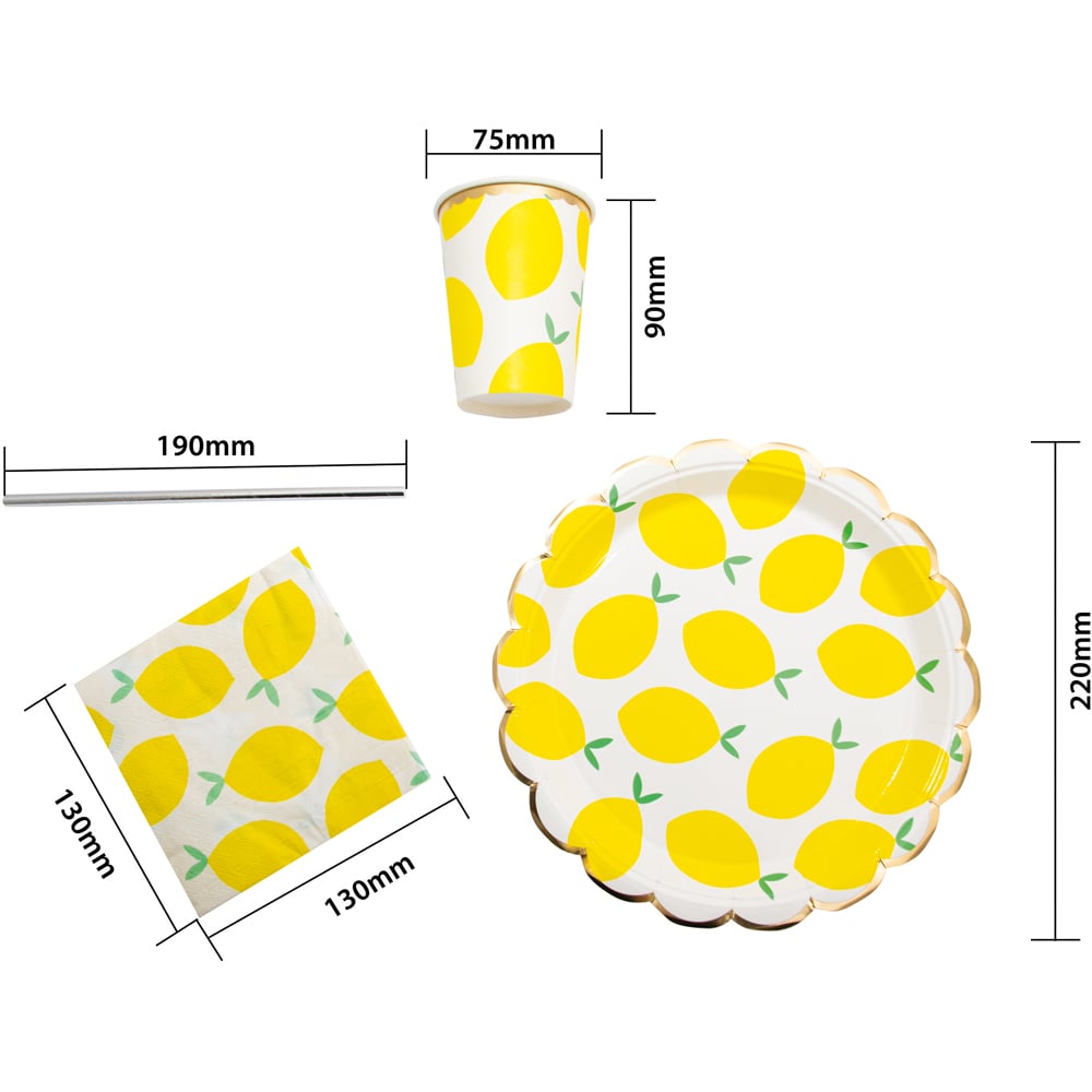 Cheetah Lemon Party Tableware Set 40 Piece Image 4