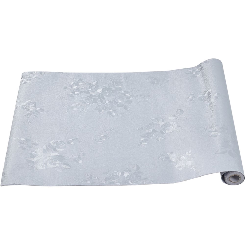 Living and Home Floral Textured Grey PVC Self Adhesive Wallpaper Image 3