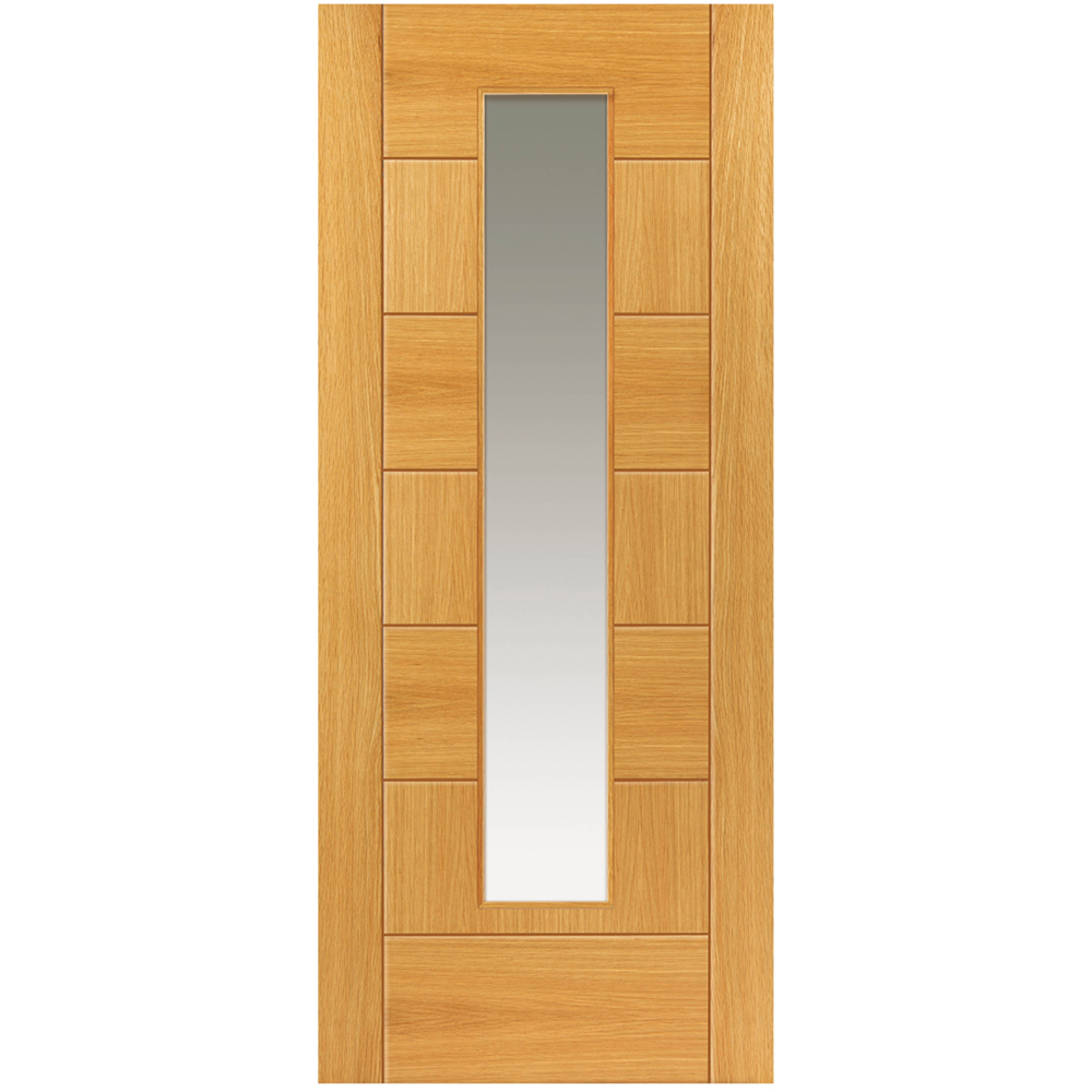 JB Kind Sirocco Contemporary Oak Glazed Internal Door 1981 x 838mm Image 1