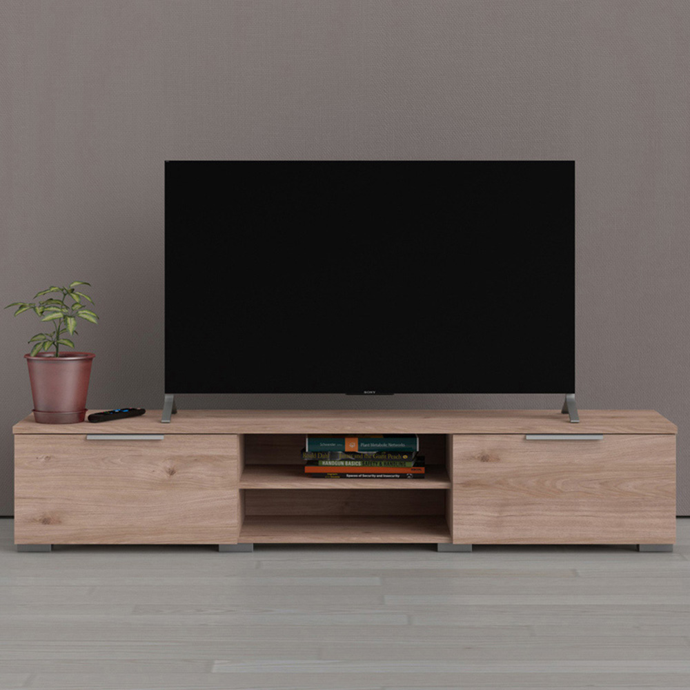 Florence Match 2 Drawers 2 Shelf Jackson Hickory Oak TV Unit Image 1