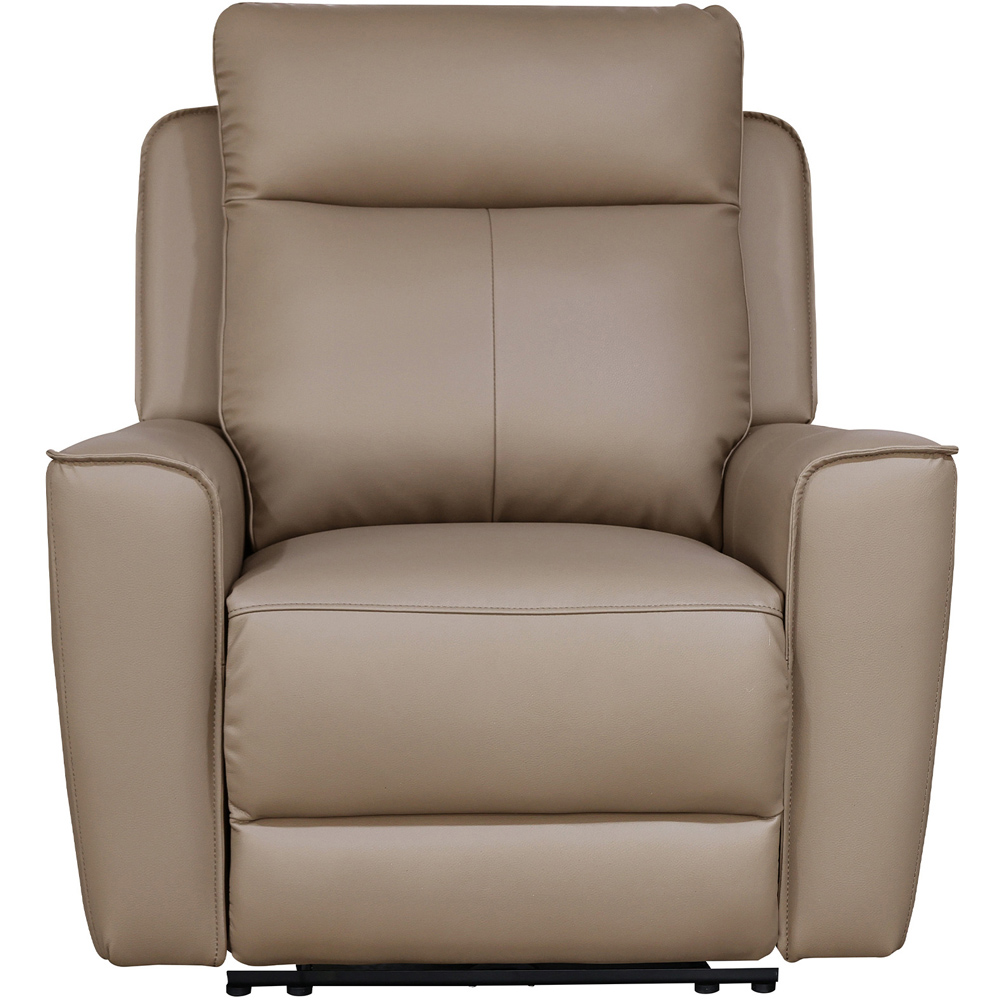 Aspire Elmhurst Mushroom Leather Power Recliner Armchair with USB and USB-C Charging Image 4