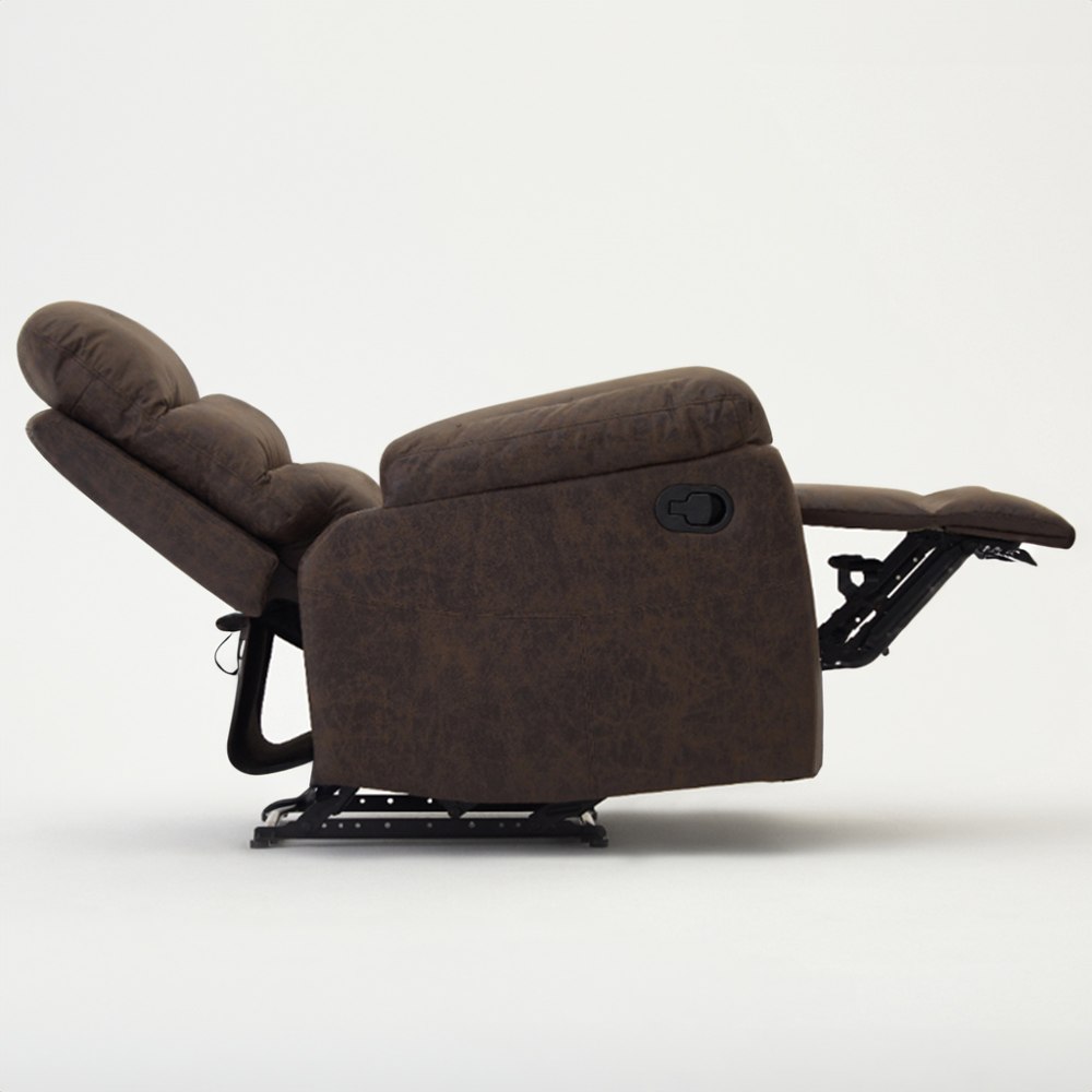 Home Detail Maxwell Brown Air Leather Manual Recliner Armchair Image 6