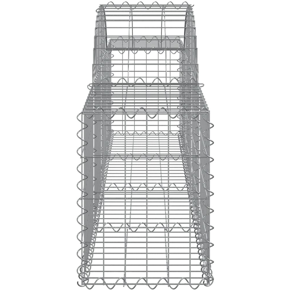 vidaXL Silver Galvanised Iron Arched Gabion Basket 200 x 30 x 40/60cm 13 Pack Image 3