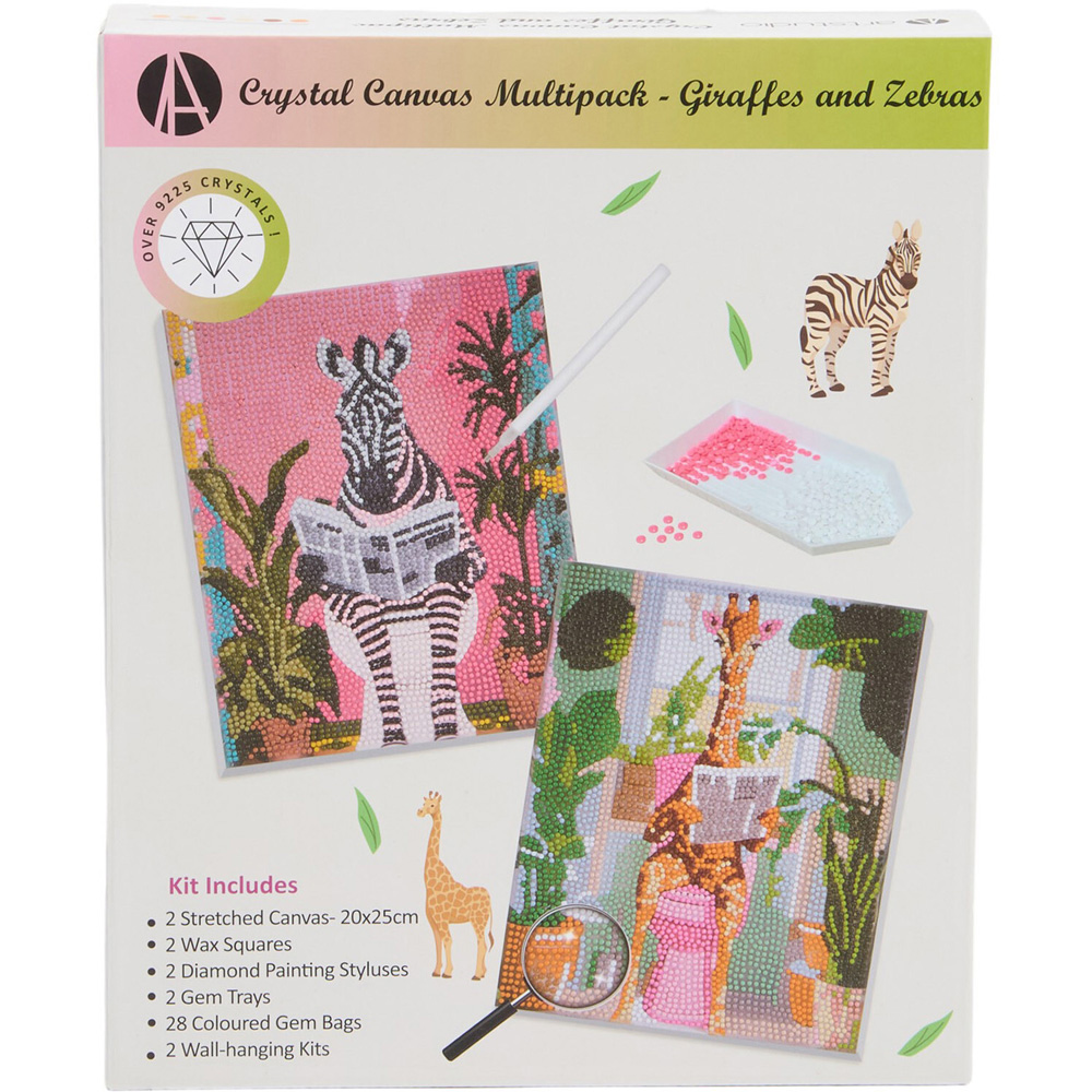 Pack of 2 Crystal Canvas Giraffes and Zebras Image 5