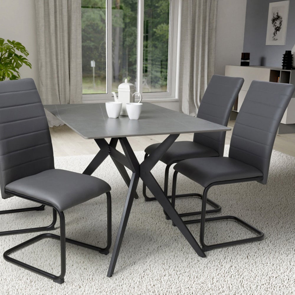 Timor 4 Seater Dining Table Grey Image 1