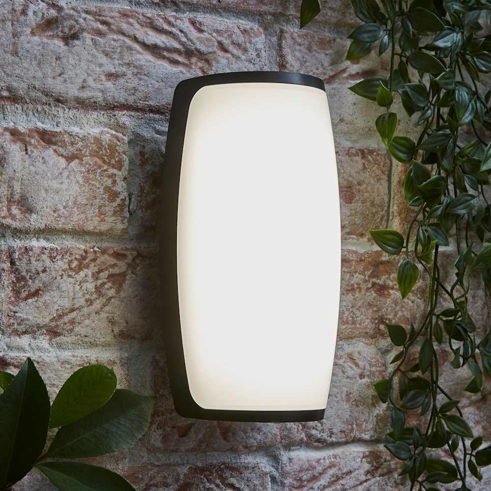 ValueLights Jonny Matte Black Curved LED Outdoor Wall Light Image 6