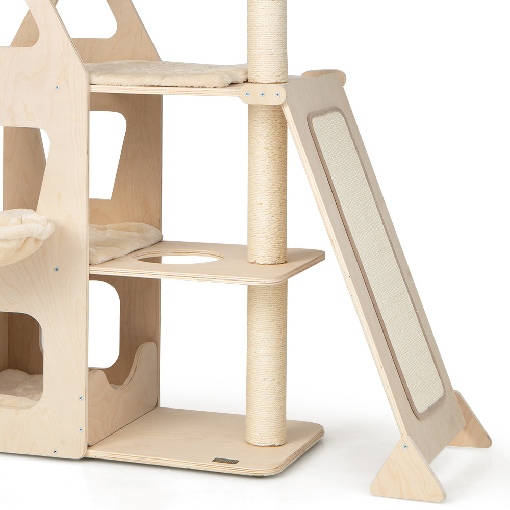 Costway Beige Sisal Rope Cat Tree Scratcher Image 2