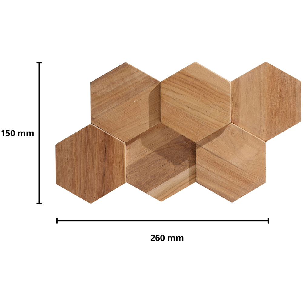 Wallsupply UltraWood Hexagon Teak Wall Panel 10 Pack Image 6