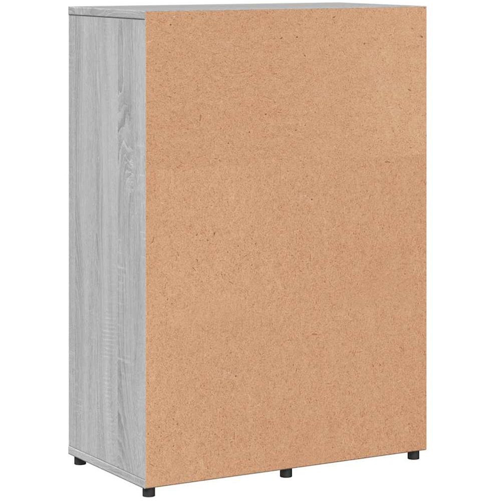 vidaXL Single Door 4 Drawer Grey Sonoma Wooden Sideboard Set of 2 Image 6