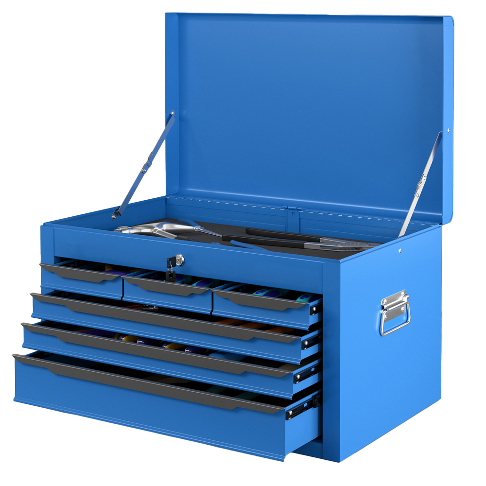 Costway 6 Drawer Blue Steel Tool Box Chest Case Image 1