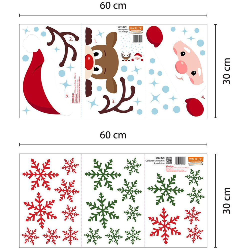 Walplus Snowflakes Self Adhesive Wall Sticker 57 Piece Image 6