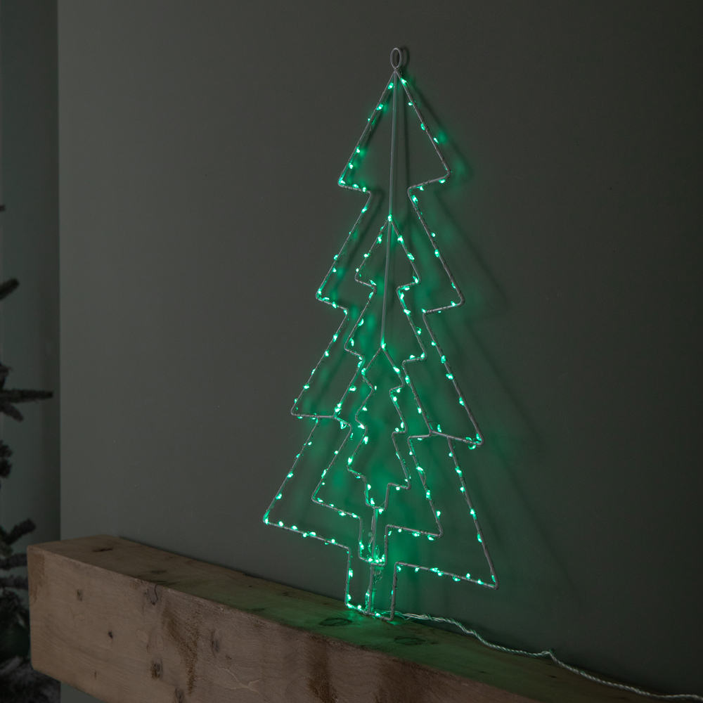 Samuel Alexander Green LEDs Light Up 3 Layered Christmas Tree Decoration Image 6