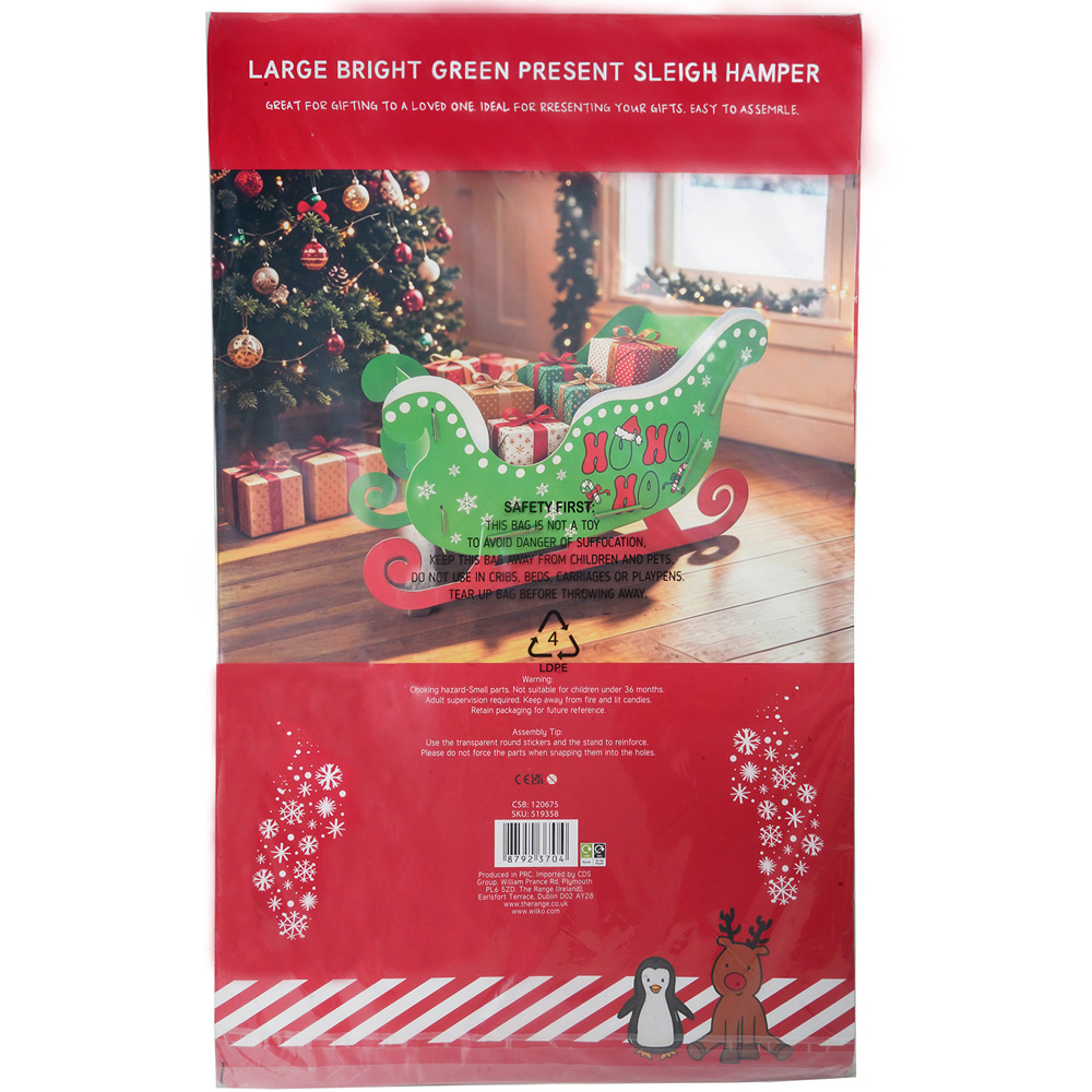 Present Sleigh Hamper Bright Green Image 9