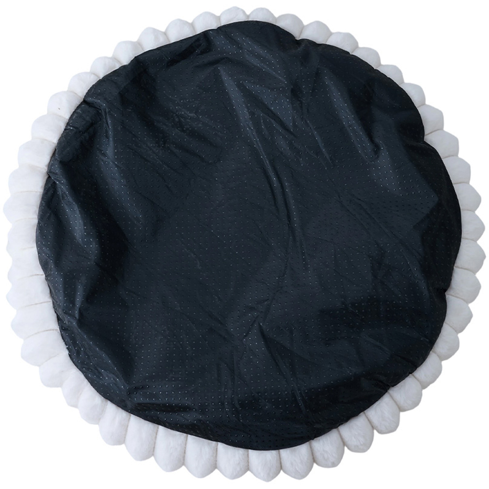 H&O Direct 60cm White Round Raised Rim Warm Pet Bed Image 4