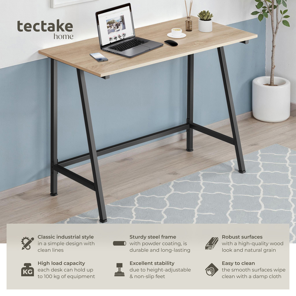 tectake Newton Oak Sonoma Office Desk Image 6