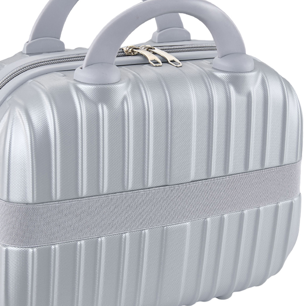 Living and Home Silver Portable Hard Shell Handheld Cosmetic Travel Case 30cm Image 6