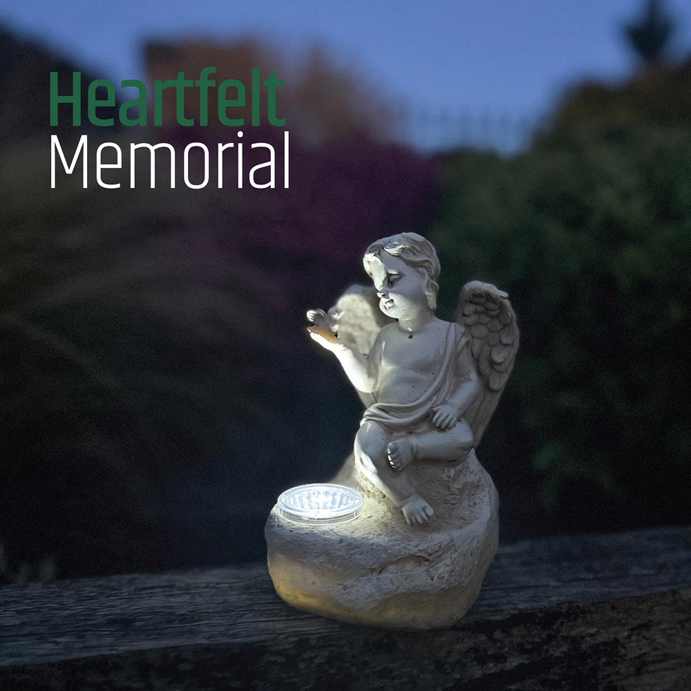 Gardenkraft LED Cupid Ornament Solar Light Image 6