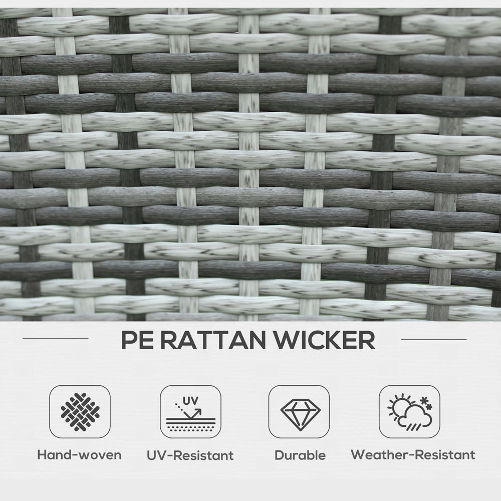 Outsunny Rattan 6 Seater Dining Set Grey Image 4