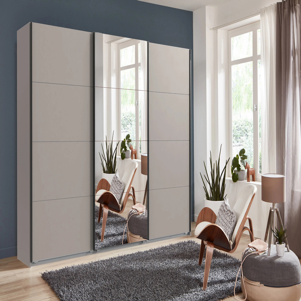 TJ'S Aalst 3-Section Sahara Grey Sliding Wardrobe Image 4